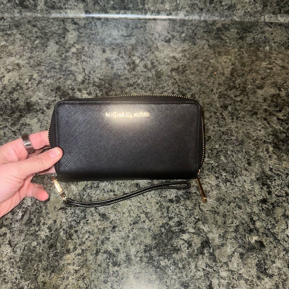 Michael Kors Black Zip-Around Wallet